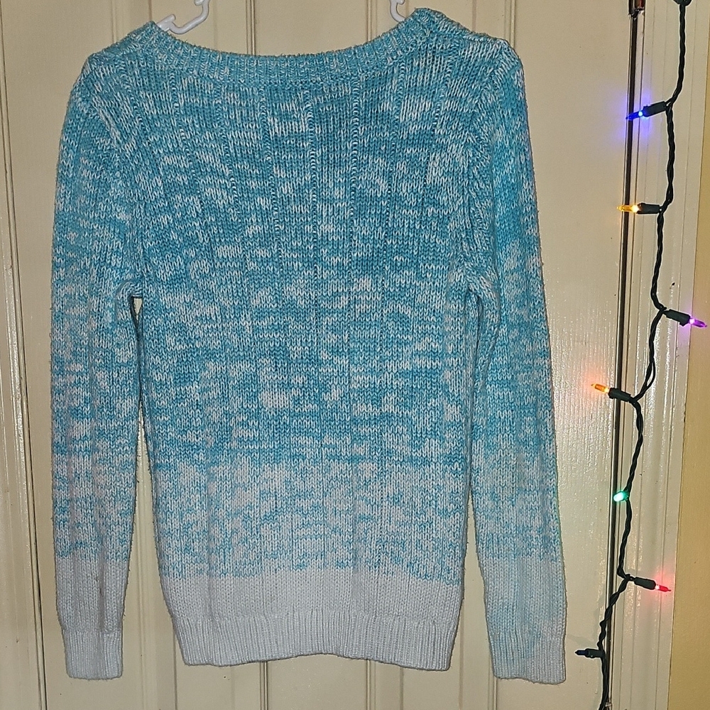 Liz Claiborne Sky Blue Textured Sweater - Picture 6 of 7